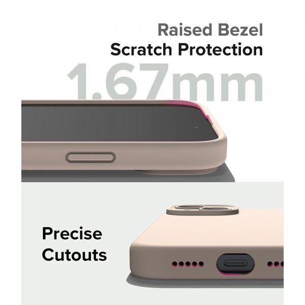 Ringke iPhone 15 Plus Skal Silicone Magnetic Pink Sand