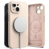 Ringke iPhone 15 Plus Skal Silicone Magnetic Pink Sand