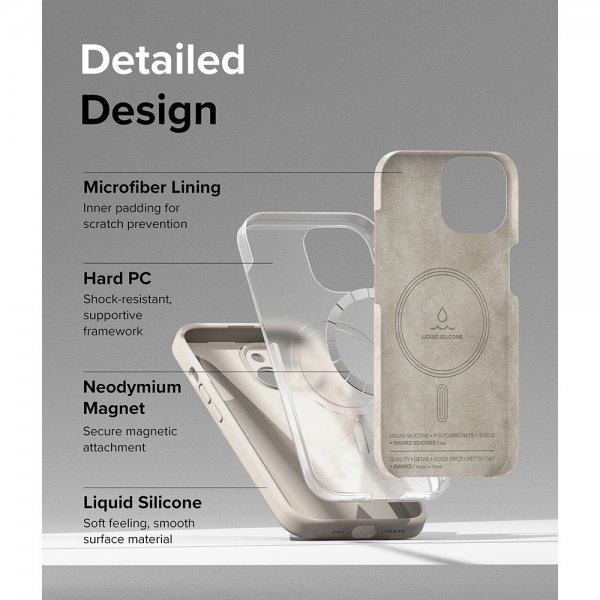 Ringke iPhone 15 Plus Skal Silicone Magnetic Stone