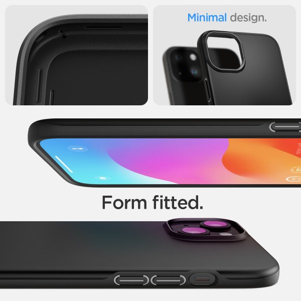Spigen iPhone 15 Plus Skal Thin Fit Svart