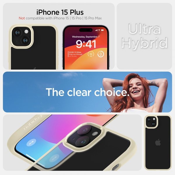 Spigen iPhone 15 Plus Skal Ultra Hybrid Mute Beige