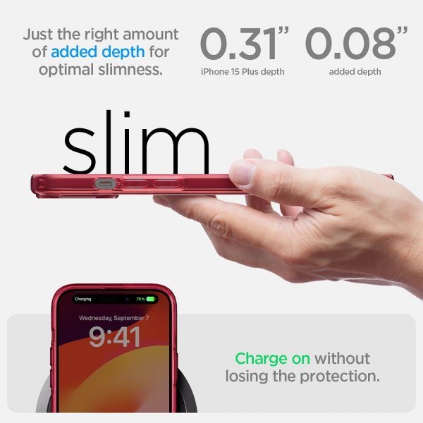 Spigen iPhone 15 Plus Skal Ultra Hybrid Red Crystal