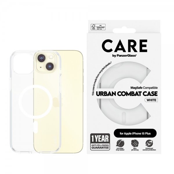 CARE by PanzerGlass iPhone 15 Plus Skal Urban Combat MagSafe Vit