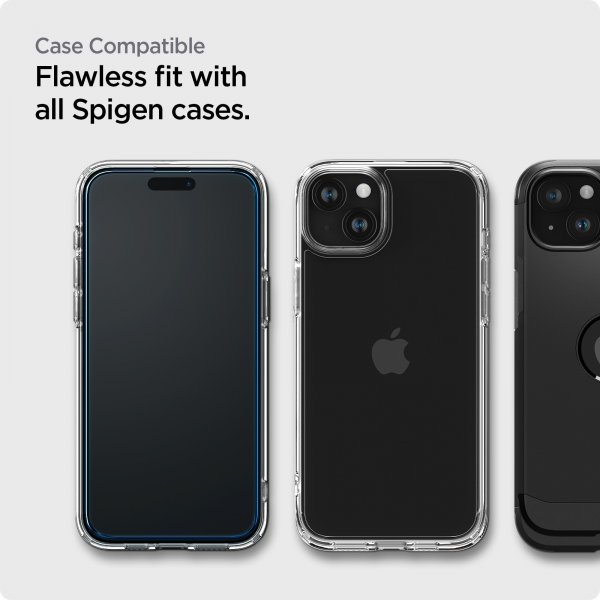Spigen iPhone 15 Plus Skärmskydd GLAS.tR ALIGNmaster 2-pack