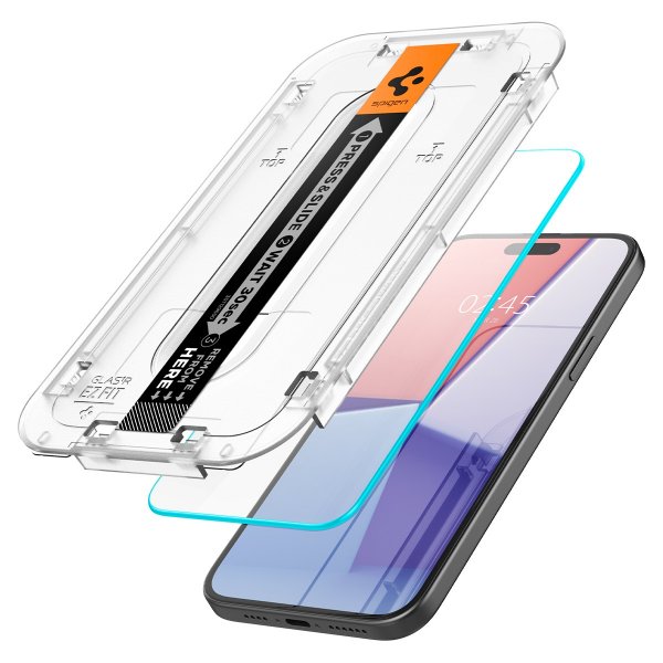 Spigen iPhone 15 Plus/iPhone 16 Plus Skärmskydd GLAS.tR EZ Fit 2-pack