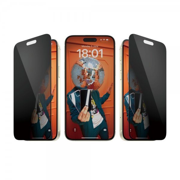 PanzerGlass iPhone 15 Plus Skärmskydd Ultra-Wide Fit Privacy EasyAligner
