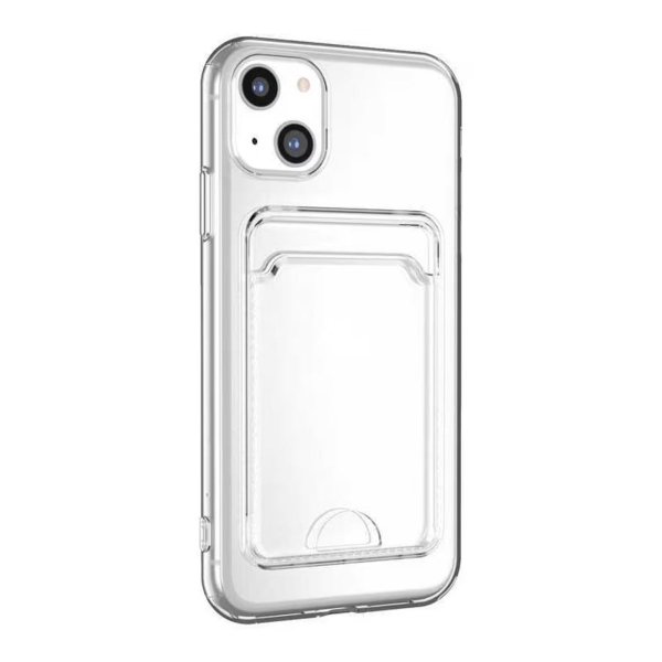 iPhone 15 Plus Skal Korthållare Stöttåligt Transparent