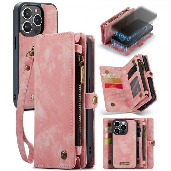 CaseMe iPhone 15 Pro Fodral 008 Series Löstagbart Skal Rosa