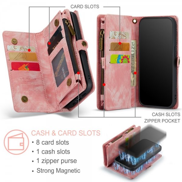 CaseMe iPhone 15 Pro Fodral 008 Series Löstagbart Skal Rosa