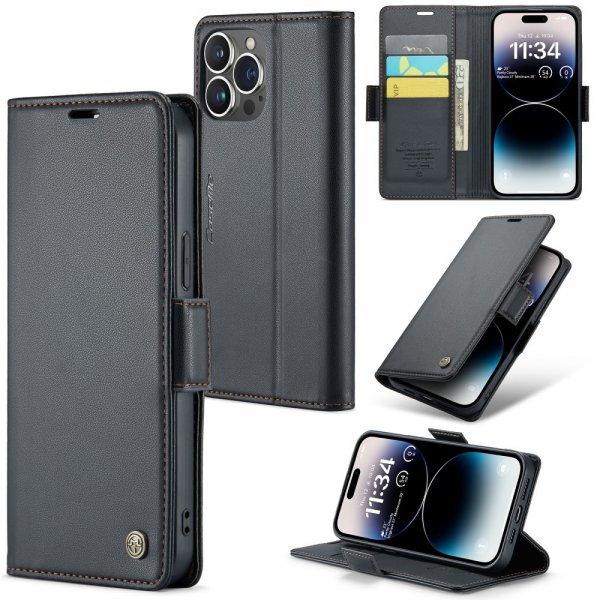 CaseMe iPhone 15 Pro Fodral 023 Series Svart