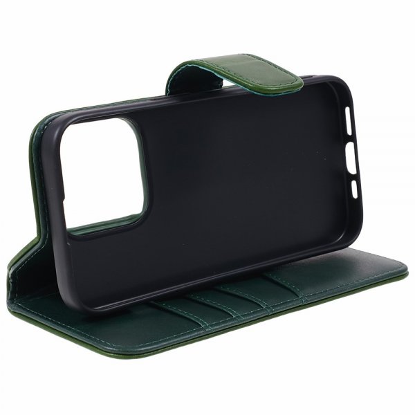 Nordic Covers iPhone 15 Pro Fodral Essential Leather Juniper Green