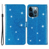 iPhone 15 Pro Fodral Glitter Blå
