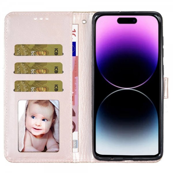 iPhone 15 Pro Fodral Glitter Guld