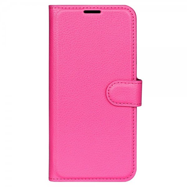 iPhone 15 Pro Fodral Litchi Magenta