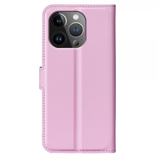 iPhone 15 Pro Fodral Litchi Rosa