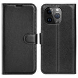 iPhone 15 Pro Fodral Litchi Svart