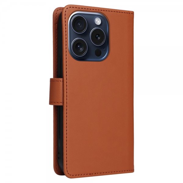 Betopnice iPhone 15 Pro Fodral med Löstagbart Skal 005 Brun