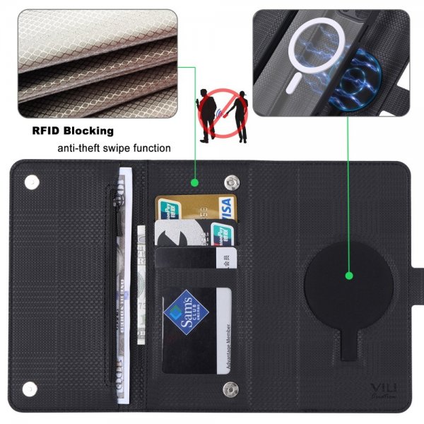 VILI iPhone 15 Pro Fodral med Löstagbart Skal GHB Series MagSafe Svart