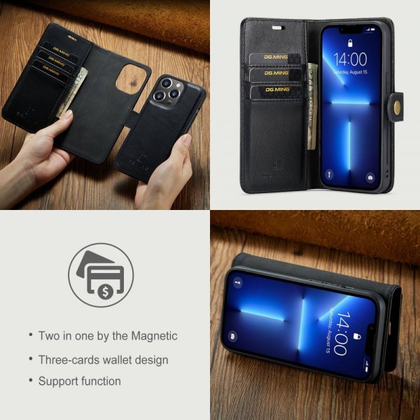 Dg.Ming iPhone 15 Pro Fodral med Löstagbart Skal Svart