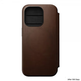 Nomad iPhone 15 Pro Fodral Modern Leather Folio Brun