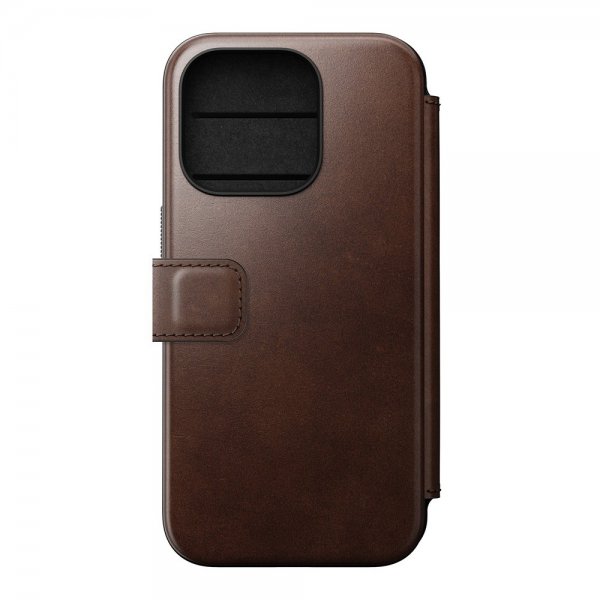 Nomad iPhone 15 Pro Fodral Modern Leather Folio Horween Rustic Brown