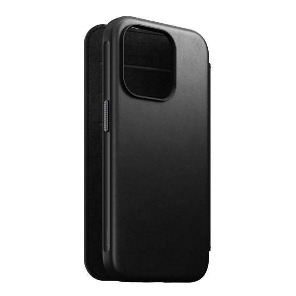 Nomad iPhone 15 Pro Fodral Modern Leather Folio Svart