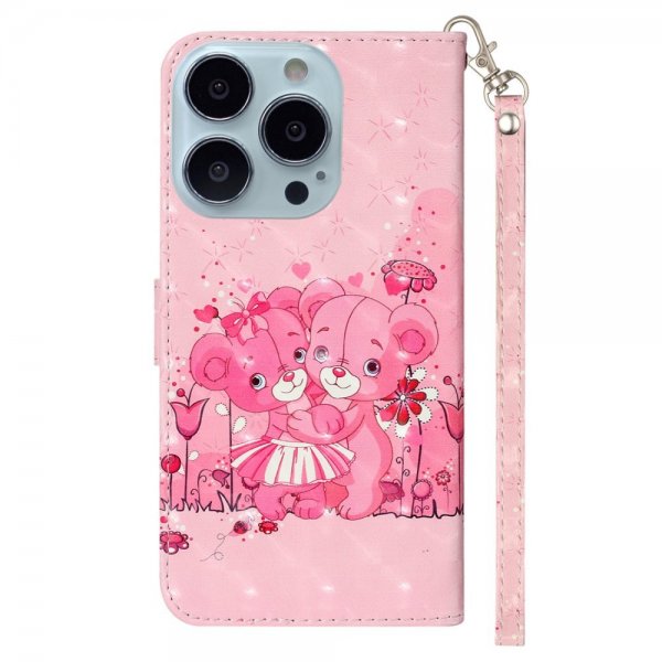 iPhone 15 Pro Fodral Motiv Rosa Nallebjörnar