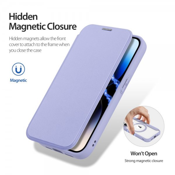 Dux Ducis iPhone 15 Pro Fodral Skin X Pro Series MagSafe Lila