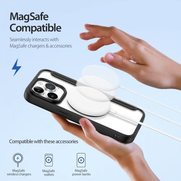 Dux Ducis iPhone 15 Pro Fodral Skin X Pro Series MagSafe Svart