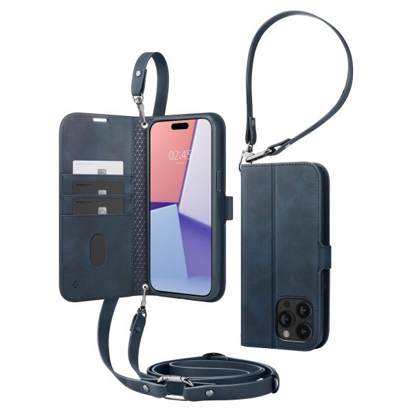 Spigen iPhone 15 Pro Fodral Wallet S Pro Navy