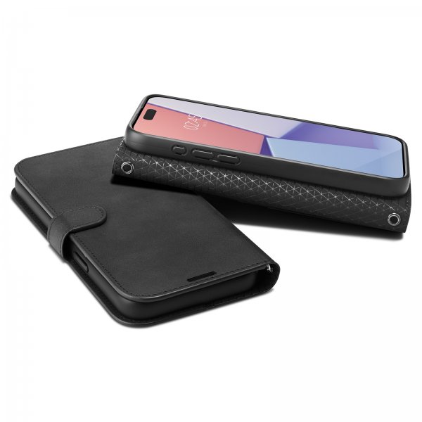 Spigen iPhone 15 Pro Fodral Wallet S Pro Svart