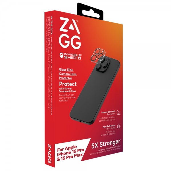 ZAGG InvisibleShield iPhone 15 Pro/iPhone 15 Pro Max Kameraskydd Glass Elite Camera Protector