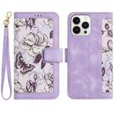 iPhone 15 Pro Max Fodral Blommönster Lila
