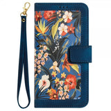 iPhone 15 Pro Max Fodral Blommönster Mörkblå