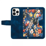 iPhone 15 Pro Max Fodral Blommönster Mörkblå