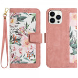 iPhone 15 Pro Max Fodral Blommönster Rosa