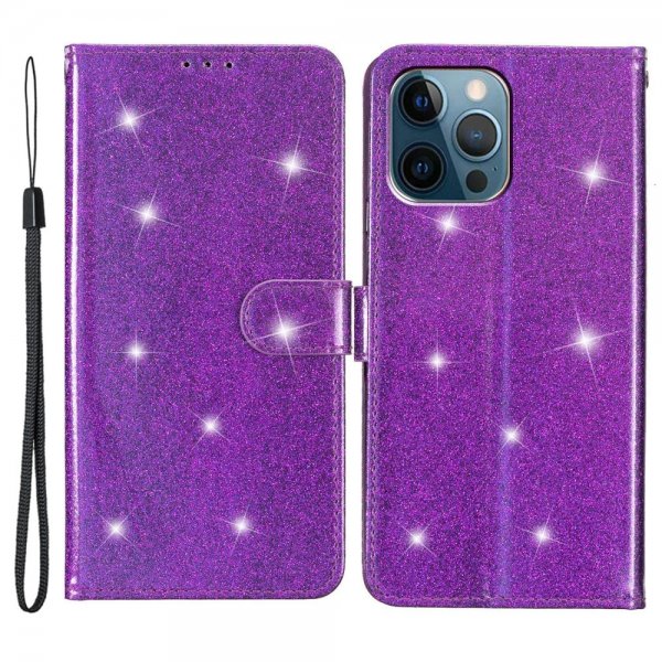 iPhone 15 Pro Max Fodral Glitter Lila