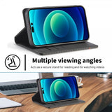 Lc.Imeeke iPhone 15 Pro Max Fodral Kolfibertextur Röd Stripe Vertical Svart