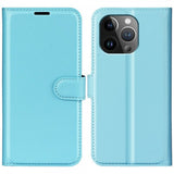 iPhone 15 Pro Max Fodral Litchi Blå