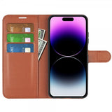 iPhone 15 Pro Max Fodral Litchi Brun
