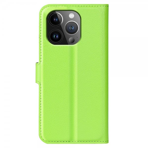 iPhone 15 Pro Max Fodral Litchi Grön