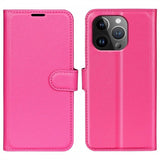 iPhone 15 Pro Max Fodral Litchi Magenta