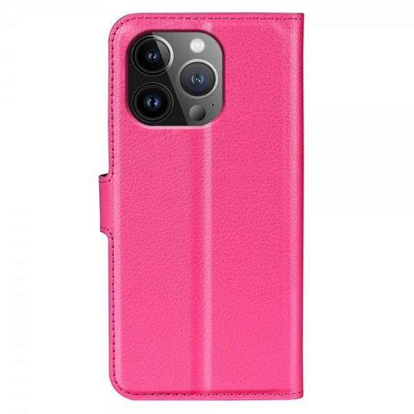 iPhone 15 Pro Max Fodral Litchi Magenta