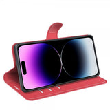 iPhone 15 Pro Max Fodral Litchi Röd