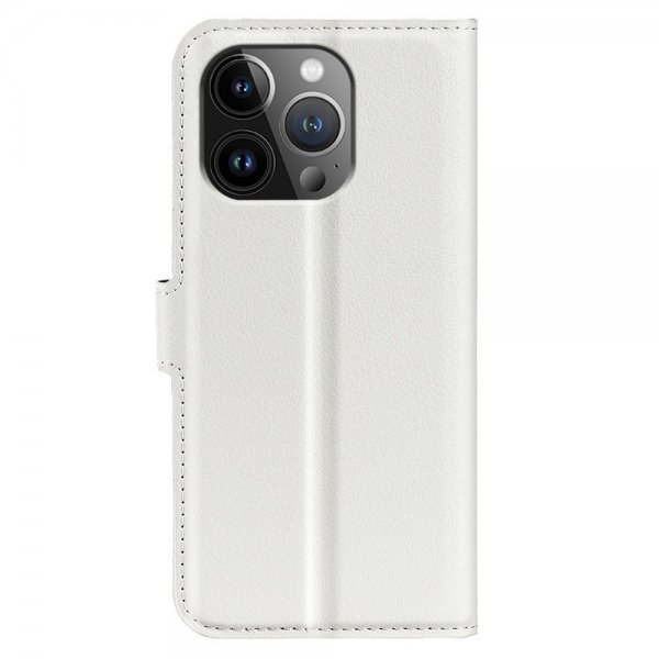iPhone 15 Pro Max Fodral Litchi Vit