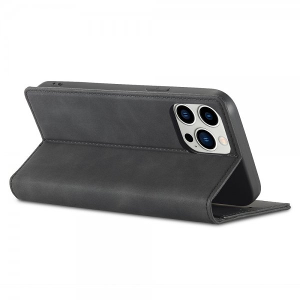 Lc.Imeeke iPhone 15 Pro Max Fodral med Kortfack Flip Svart
