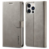 Lc.Imeeke iPhone 15 Pro Max Fodral med Kortfack Stativfunktion Grå