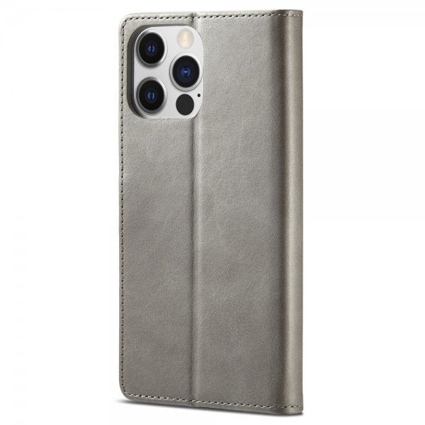 Lc.Imeeke iPhone 15 Pro Max Fodral med Kortfack Stativfunktion Grå