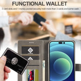 Lc.Imeeke iPhone 15 Pro Max Fodral med Kortfack Stativfunktion Grå