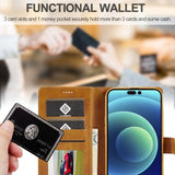 Lc.Imeeke iPhone 15 Pro Max Fodral med Kortfack Stativfunktion Ljusbrun